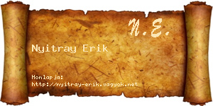 Nyitray Erik névjegykártya